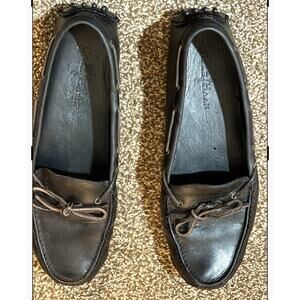 Cole Haan Mens Boat Shoes Slip On Loafers Real Black Leather Moccassins Size 9.5